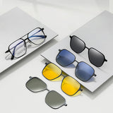 Ward Aluminum Magnesium Titanium Glasses Frame With Magnetic Sunglasses Clips