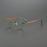 Bevin Round Titanium Glasses Frame Round Frames Southood Green 