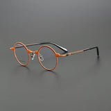 Bevin Round Titanium Glasses Frame Round Frames Southood Orange 