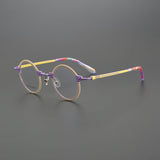 Bevin Round Titanium Glasses Frame Round Frames Southood Purple 