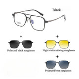 Ward Aluminum Magnesium Titanium Glasses Frame With Magnetic Sunglasses Clips