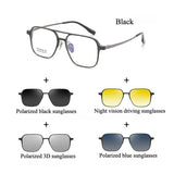 Ward Aluminum Magnesium Titanium Glasses Frame With Magnetic Sunglasses Clips