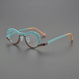 Blythe Personality Small Titanium Glasses Frame Round Frames Southood Brown Blue 