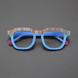 Dayne Retro Rectangle Glasses Frame Rectangle Frames Southood Matte Blue 