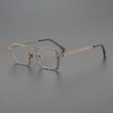 Delron Square Titanium Glasses Frame Rectangle Frames Southood Green Brown 