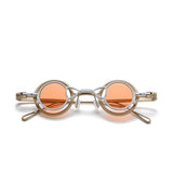 JK Round Titanium Glasses Frame With Magnetic Sunglasses Clips Aviator Frames Southood Light Gold Orange 