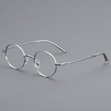 Luka Vintage Acetate Eyeglasses Frame Round Frames Southood White Silver 