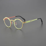 Page Titanium Irregular Round Glasses Frame Round Frames Southood Green Red 