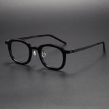 Paget Vintage Acetate Titanium Square Glasses Frame Rectangle Frames Southood Black 