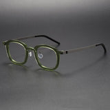 Paget Vintage Acetate Titanium Square Glasses Frame Rectangle Frames Southood Green 