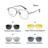 Ward Aluminum Magnesium Titanium Glasses Frame With Magnetic Sunglasses Clips